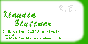 klaudia bluttner business card